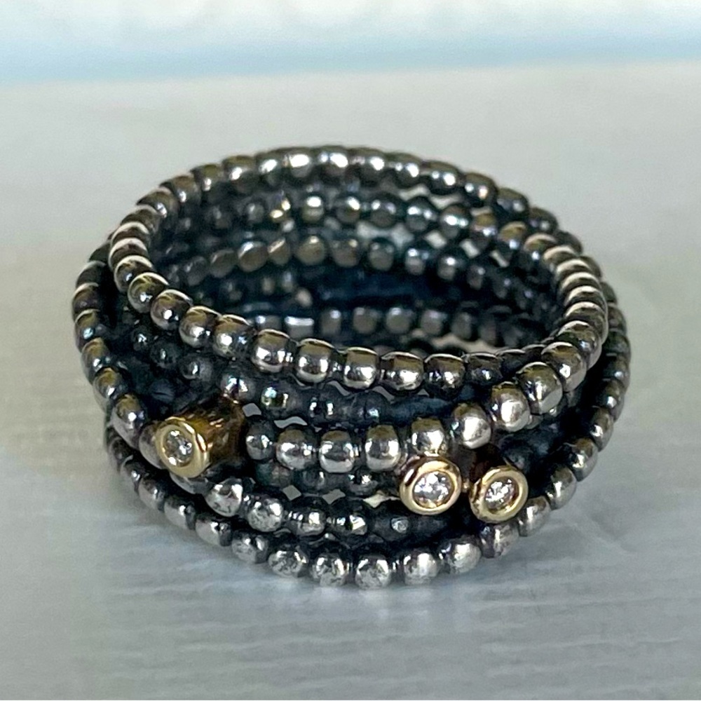 Pandora Sterling Silver Entangled Beauty Ring Diamonds,  14k Gold Size 5